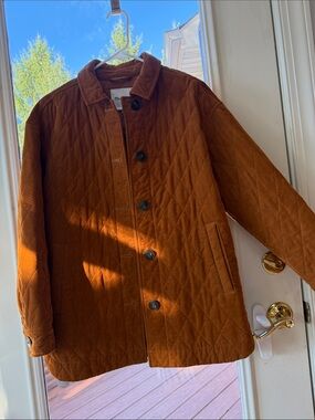Madewell Quilted Corduroy Utility Jacket in Burnt Brown